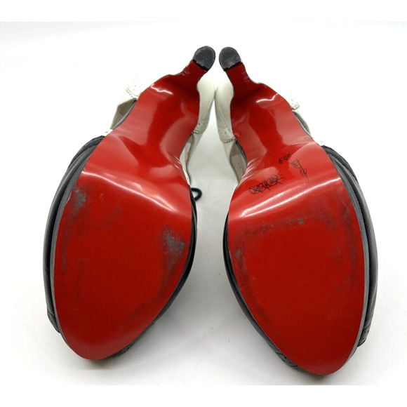 3.1 Phillip Lim Women's Tuxedo Lace Up High Heels SZ 6.5 Leather Peep Toe - Picture 5 of 7